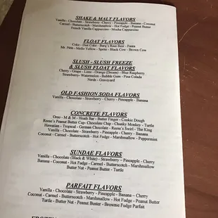 the menu