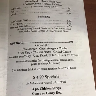 menu
