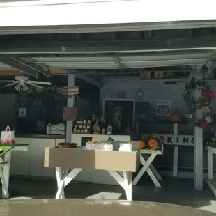 the inside of a garage