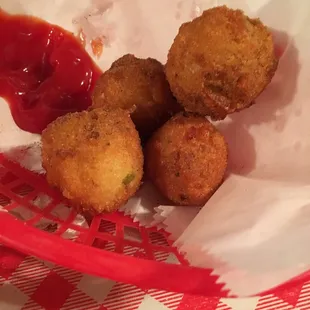 a basket of fried food