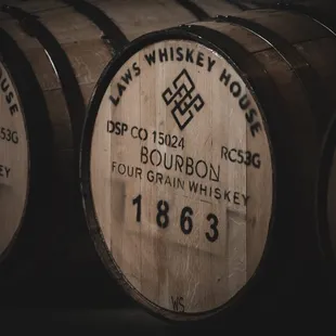 three barrels of bourbon