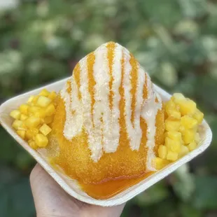Lilikoi &amp; Mango Snow Ice Cap Shave ice - yes, yes, yes!
