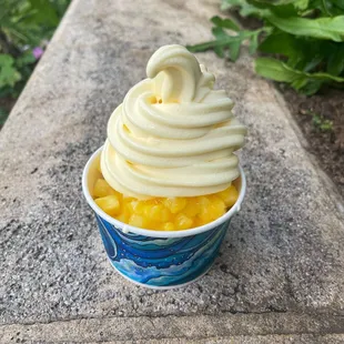 Pineapple Soft Serve ("Dole Whip") with Pineapple Chunks