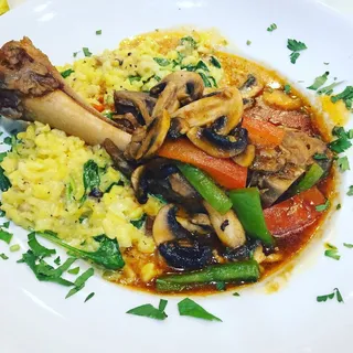 Lamb Shank with Saffron Rice