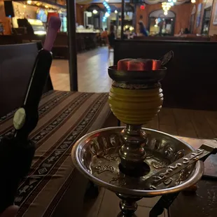 Inside, hookah