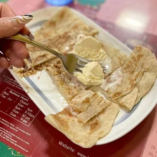 Peanut Pancake with Ice Cream