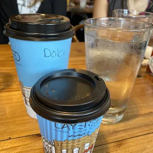 Brunch gourmet coffee in paper cups disappointment....