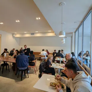 Indoor dining with a simple modern sleek design