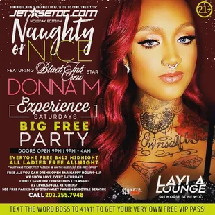 I was sent this flyer to show at the door via text once i won the birthday raffle.