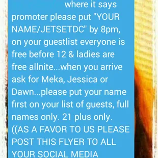 This is where i had to start my guestlist because i in fact won the raffle.