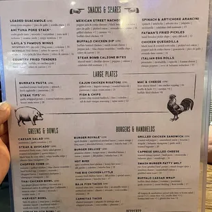Menu is large with delicious options.