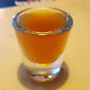 Apple pie shot, house made