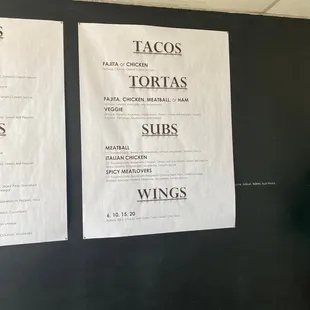 Updated menu