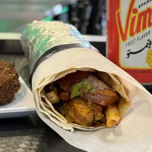 a sandwich and a drink