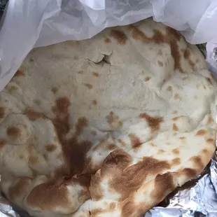 Naan cooked to perfection