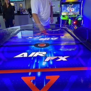 Dominating at air hockey