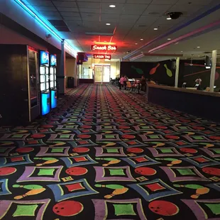 What's a bowling center without some wacky color patterns?