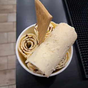 Drunken Monkey with Nutella ice cream rolls or rolled ice cream - employee Alan's recommended favorite