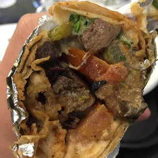 Chicken liver pita wrap