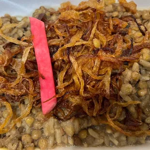 Mujadarra with caramelized onion