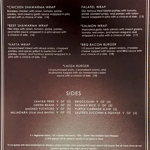 menu