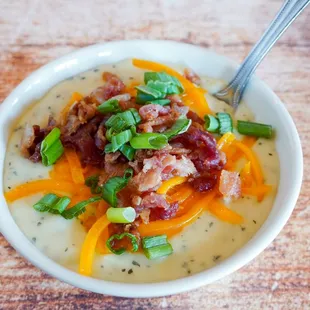 Loaded Baked Potato Soup. Make sure to ask your server for the house-made soup of the day.
