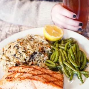 Grilled Lemon Garlic Salmon-- flown in fresh and never frozen.