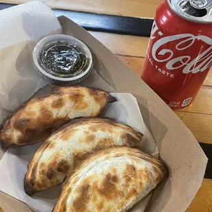 Promo B 3 Empanadas Sauce Soda Can mild sauce