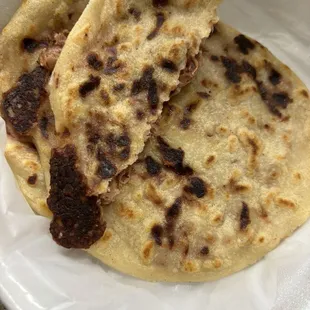 Beef and cheese pupusas