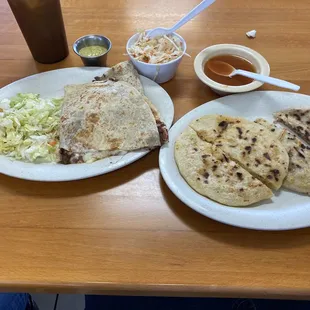 Pupusas and quesadillas