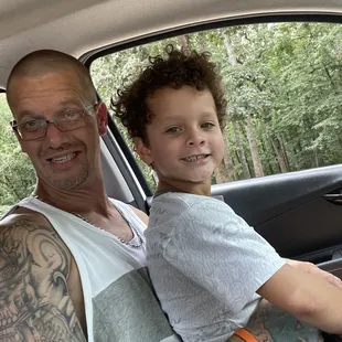 Me and my grandson having a good time!