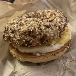 Everything bagel sandwich