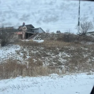 a man standing in the snow