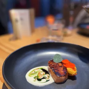 California King Salmon which included almonds steeped in cream (so creative and delicious); fluffy, light and tender.  Excellent and gorg