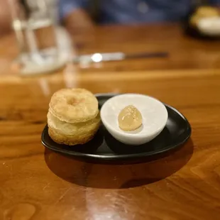 Biscuit, salted honey butter, so freaking good.