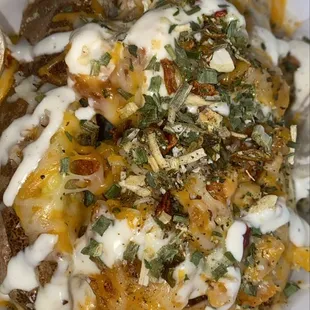 Crispy chicken baked potato