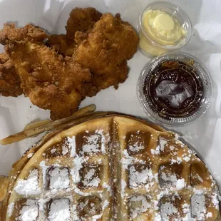 Chicken and waffles $8.00