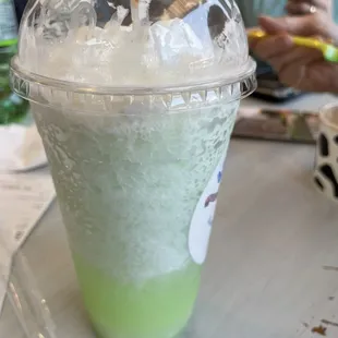 Caramel apple  sugar free icey with yogurt boba.