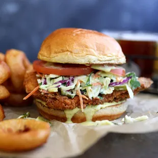 a burger and fries