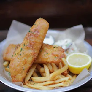 a plate of fish and chips