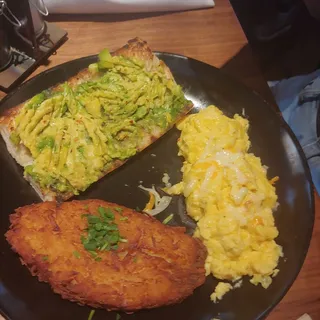 Cheesy Eggs Avocado Toast