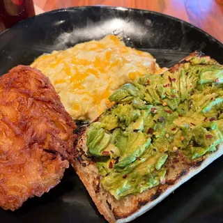 Cheesy Eggs Avocado Toast