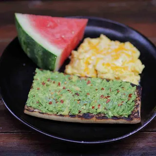 Cheesy Eggs Avocado Toast