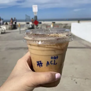 Iced Agave Cinnamon Latte with Oat Milk