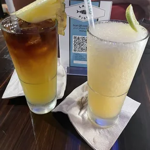 Mai Tai and frozen Peach Daiquiri