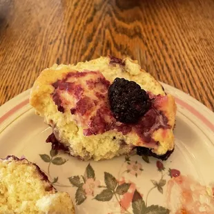 Delicious blackberry scone!