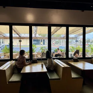 Interior looking out on covered patio
