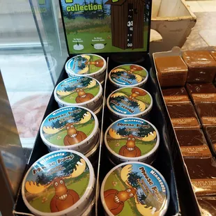 a display of ice creams