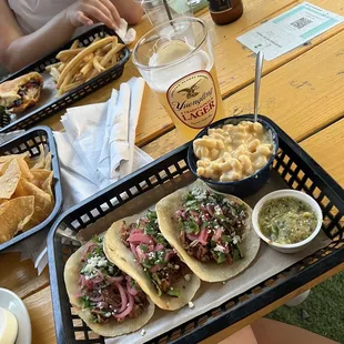 Carnitas Tacos with side of Mac n Cheese - highly recommend!!!