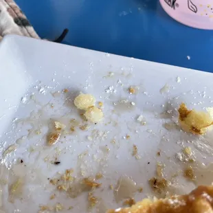 Sugar clumps from the waffles.